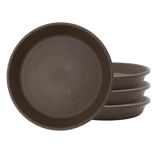 The HC Companies Classic Round Planter Pot, 8 Inch, Chocolate, 4-Pack
