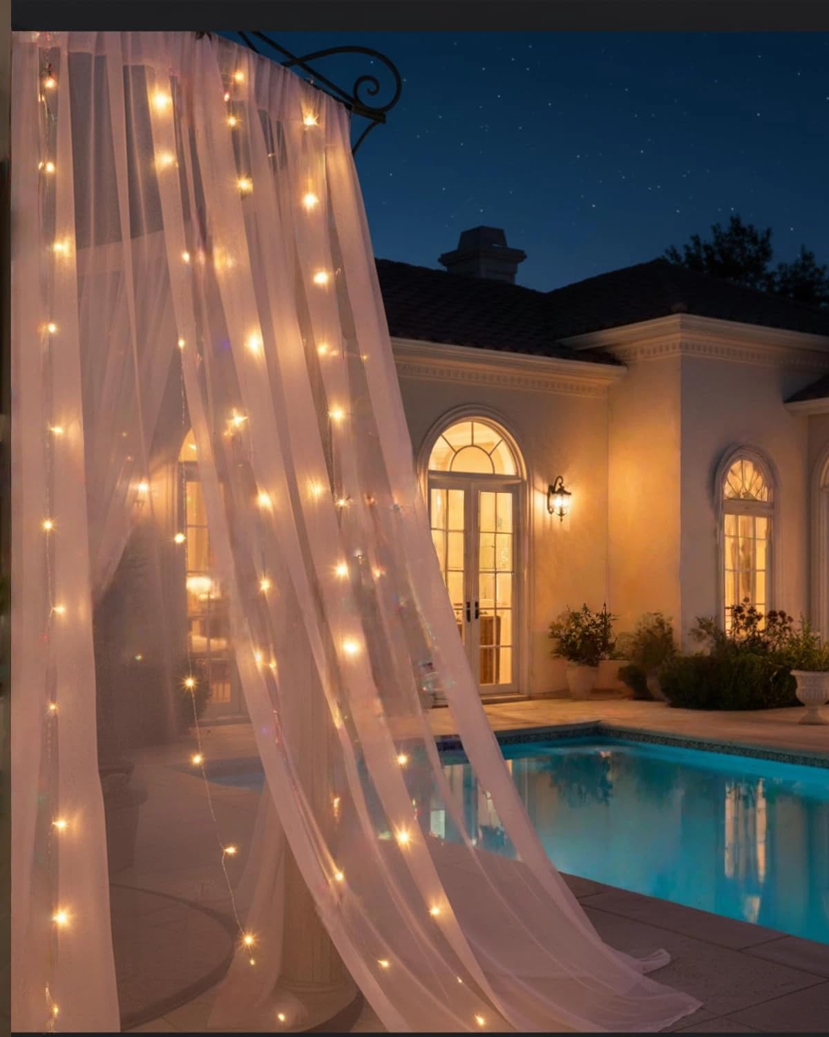 Curtain Lights for Bedroom & Romantic Decor - 300 LED Fairy String Lights with Remote, 8 Modes Timer, USB Plug in Waterproof for Cozy Backdrop Wedding Indoor Wall, 9.8ft x 9.8ft, Hanging Lights