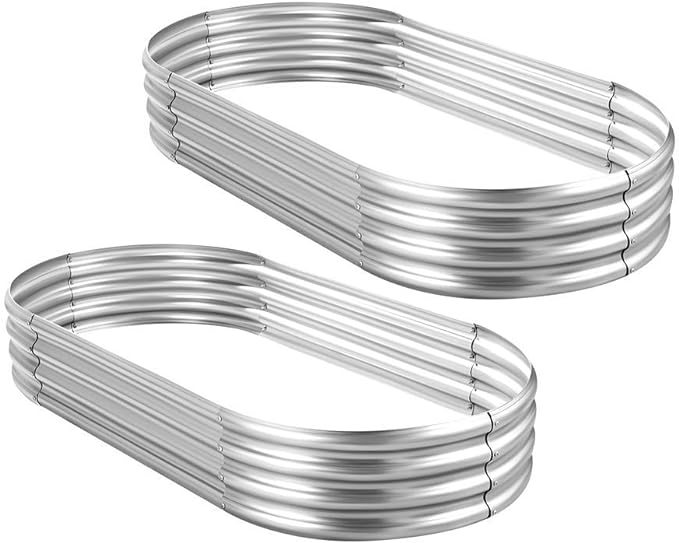 Land Guard 6ft Metal Raised Garden Bed，2 Pcs Galvanized Planter Raised Beds for Vegetables…………