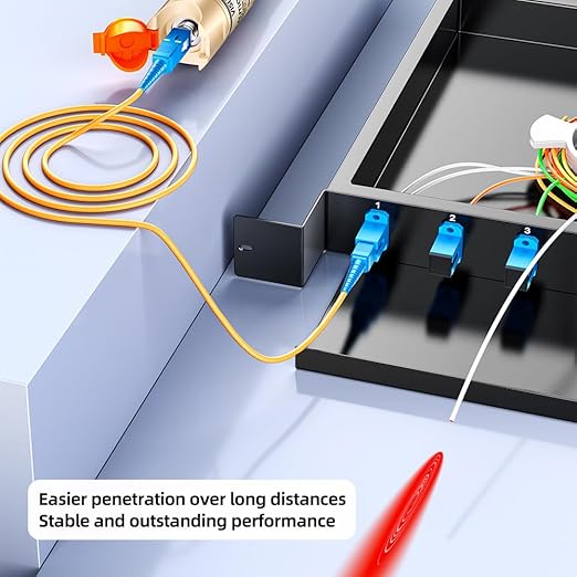 Visual Fault Locator,30-50KM Fiber Optic Cable Tester Meter VFL Red Light Pen Light Source Testers