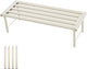 MultirackX Metal Plant Stand, Rust-proof Aluminum Flower Pot Stand, Heavy Duty Planter Display Shelving for Patio Balcony Garden Living Room Decorative (White, 23.6 Inch)