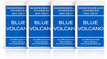 Moosehead Candles Blue Volcano Wax Melts (4 Pack) – Strength Tropical Citrus & Sugared Fruit Scent – Premium Soy Blend – Long Lasting Aroma – Handmade in USA – Supports Animal Rescue