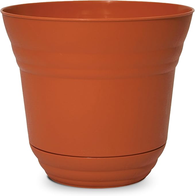 Headwind Traverse Planters – 12" 2 Pack Plastic Plant Pot in Tango Orange - Indoor & Outdoor Pots for Plants with Drainage - Decorative Plant Pot, Flower Pots Outdoor for Garden by Robert Allen