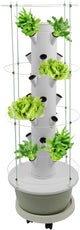 Hydroponic Growing System, 28-Plant Vegetable Planter Tower Climbing Trellis, Outdoor Indoor Garden Vertical Planter Germination Kit with Water Pump, Intelligent Water Circulation & Timer Function