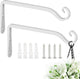 FEED GARDEN Hanging Plant Bracket 10 Inch 2 Pack, Hand-Forged Plant Hanger for Hanging Bird Feeders, Wind Chimes, Flower Baskets, Lanterns, Indoor/Outdoor Use, White