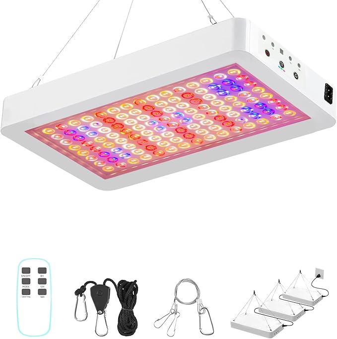 SERWING LED Grow Light Full Spectrum, Plant Grow Light with Veg & Bloom Switch for Hydroponic Indoor Plants LED Grow Lamp with Daisy Chain，with Remote Control