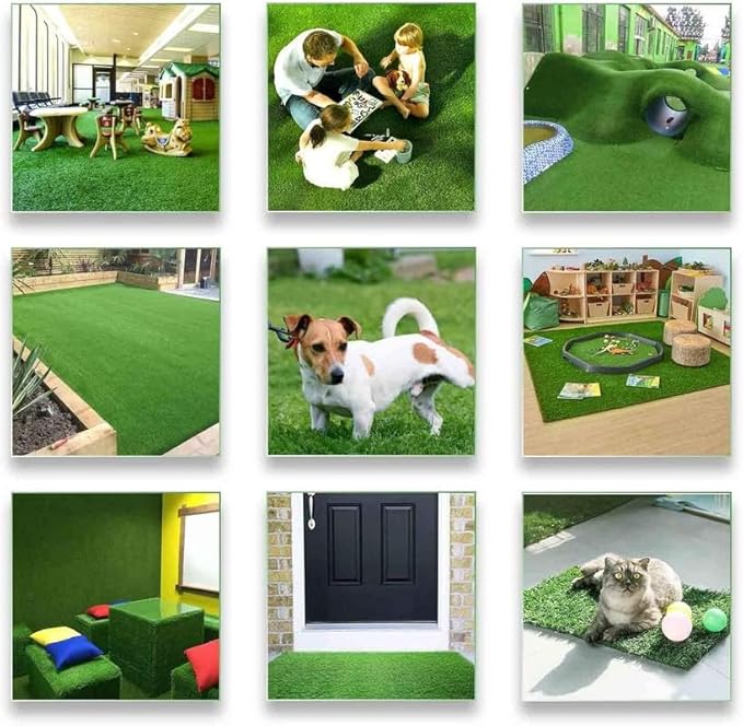 Petgrow Artificial Grass Turf -8FTX82FT(656 Square FT)- Realistic & Thick Synthetic Fake Grass Mat for Outdoor Garden Landscape Pet Dog Grass Rug Faux Turf