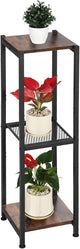 Dipion Extra Tall Plant Stand Indoor,40 Inch Plant Stands,3 Tier Metal Plant Stand with Heavy Duty Wood and Metal Mesh Shelf,Rustic Brown and Black