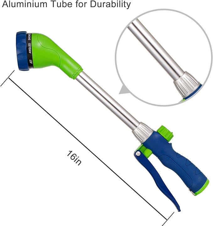 GREEN MOUNT Watering Wand, 16 Inches Sprayer Wand with 8 Watering Patterns for Lawn and Garden Use