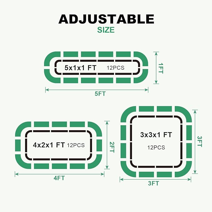 1MORE Raised Garden Bed -4X2X1 Galvanized Planter Box for Outdoor Gardening,3 in 1 Modular Raised Bed Kit with Protective Tape, Gloves for Herb，Ideal for Vegetables and Plants.Green-1Pcak
