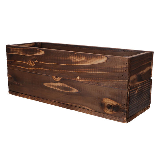 Sosoport Flower Window Box Planter Rectangular Wooden Planter Box for Use Carbonized Wood for Vegetables and for Patios Balconies and Gardens
