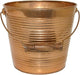 Headwind Robert Allen Vintage Ribbed Metal Planter with Handle, 10-Inch, New Penny – Lightweight Indoor/Outdoor Flower Pot with Drainage Hole