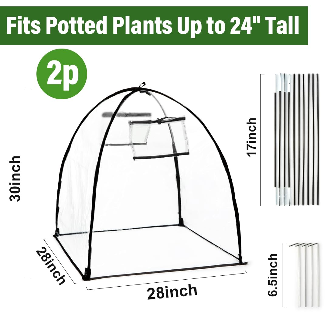 Clear Plant Covers Freeze Protection, 2-Pack Cloches & Domes, Winter