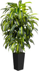 5FT Tall Fake Plant Artificial Dracaena Tree with Black Planter Faux Plants Indoor Living Room Artificial Plants Indoor Decor Large Fake Plant