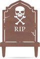 RealSteel Halloween Tombstone Monogram Decoration - Graveyard Skull Décor - Fall Yard Metal Stakes Display - Skeleton Front Garden Sign - Scary Customized Monogram - Spooky Horror Art