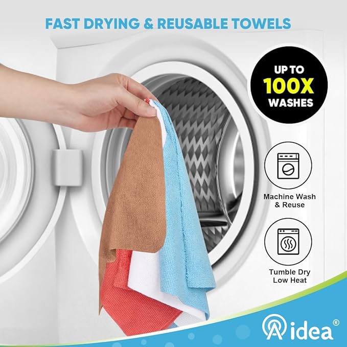 AIDEA Microfiber Cleaning Cloth 165 Sheets 3 Roll, Microfiber Towels for Cars, Shop Rags Washable, Cleaning Rags Reusable Paper Towels for Automotive, Mechanic, Workshops, House,11×9", Coffee