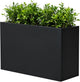 GZLVSOW Black Metal Heavy Planter 32" x 15" x 24"for Outdoor Plants Metal Rectangle Outdoor Planter Spliced Flower Box with Partitions for Outside,Indoor,Garden (Black, 32 * 15 * 24)