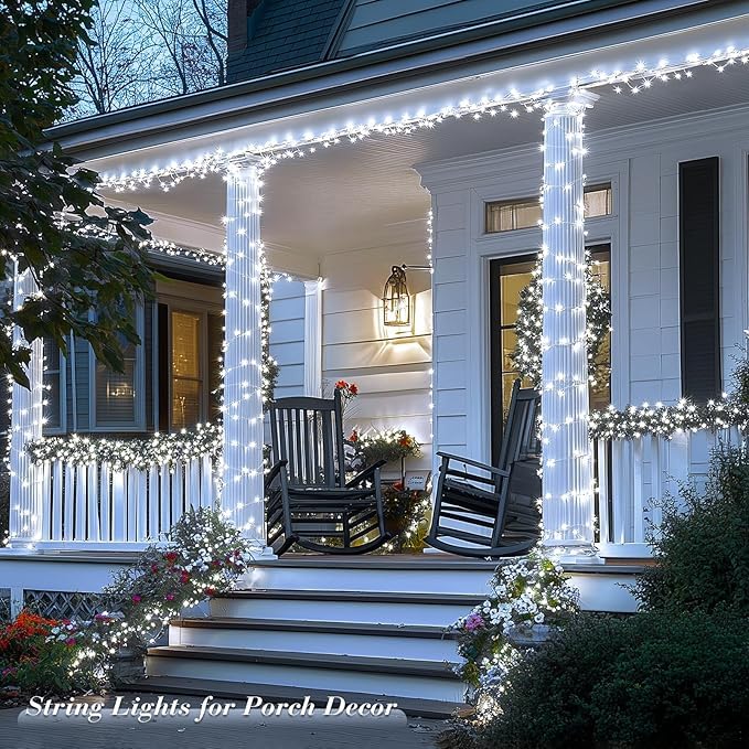 JMEXSUSS 168FT 600 LED White Christmas Lights Outdoor with Remote