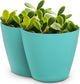 Headwind Charlevoix Planters– 12" 2 Pack Plastic Plant Pot in Surf Light Blue, Indoor & Outdoor Pots for Plants with Drillable Drainage Hole, Decorative Plant Pot, Flower Pots Outdoor for Garden