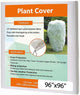Agfabric Plant Covers Freeze Protection with Zipper 0.9oz 96"x96" Shrub Cover Winter Tree Jacket for Frost Protection&Season Extension,White