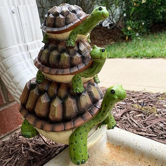APX Turtle Gutter Downspout Extensions, Decorative Splash Block Statue