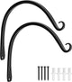 Gtongoko 2 Pack 10 Inch Plant Hangers Outdoor Metal, Plant Hooks for Wall Indoor, Outdoor Hooks for Hanging Bird Feeders, Plant Bracket, Lanterns, Wind Chinme, Black