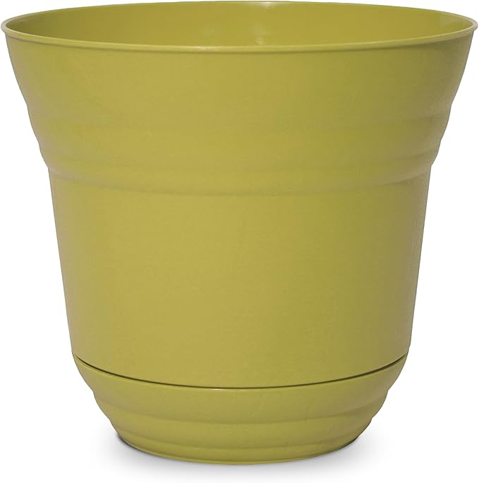 Headwind Traverse Planters – 14" 2 Pack Plastic Plant Pot in Meadow Green - Indoor & Outdoor Pots for Plants with Drainage - Decorative Plant Pot, Flower Pots Outdoor for Garden by Robert Allen