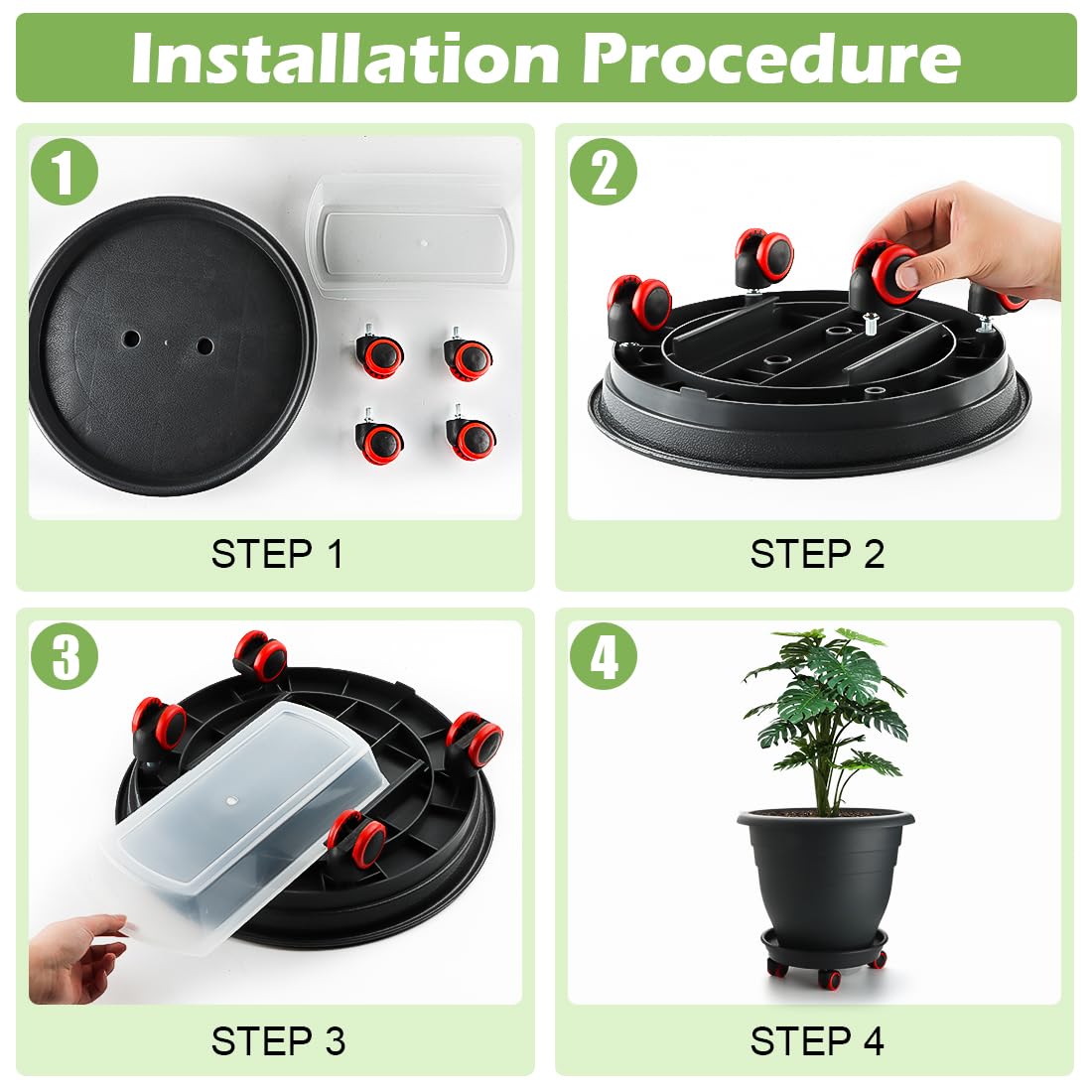 RooTrimmer 3 Pack 16 Inch Rolling Large Plant Pots