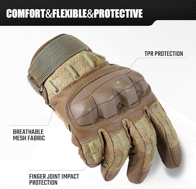 WTACTFUL Rubber Guard Tactical Gloves for Men Touchscreen Airsoft Motorcycle Hunting Outdoor