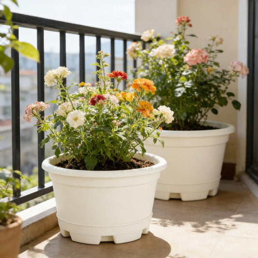 KPUVX 5 Packs 13 inch Plant Pot with Saucer