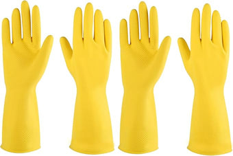 Rubber gloves dishwashing 2 or 4 Pairs for Kitchen,Cleaning gloves for household Reuseable.