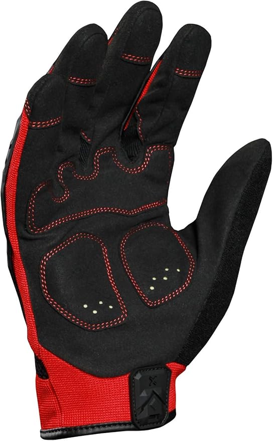 Ironclad EXO Motor Impact Glove; Work Gloves, TPR Impact Protection, (1 Pair), EXO2-MIGR-02-S,Black & Red