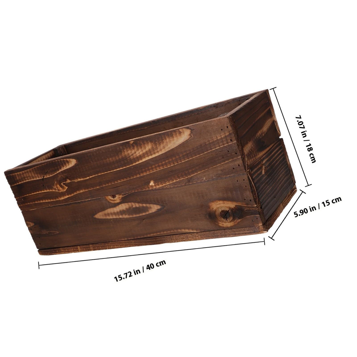 Rectangular Wooden Window Box Planter with Treated Finish for Garden