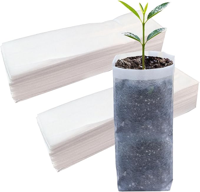 Belit 100 Pcs Nursery Grow Bags, Non-Woven Plants Pots Container for Starting Deep Rooted Plants Vegetable, Flower, Seedling Tree (7.5"x13.5")