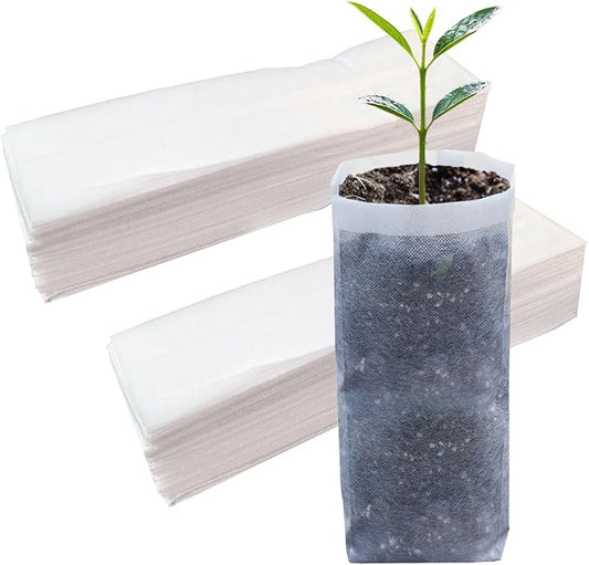 Belit 100 Pcs Nursery Grow Bags, Non-Woven Plants Pots Container for Starting Deep Rooted Plants Vegetable, Flower, Seedling Tree (7.5"x13.5")