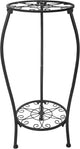NOAMOO Metal Plant Stand 2 Tier Indoor Outdoor, Tall Flower Pot Shelf Rustproof Stable Corner Stand, 25.2 inch Multiple Plant Display Rack for Living Room Patio Balcony Garden