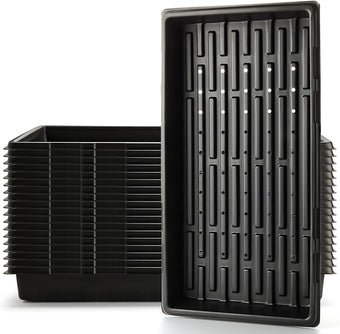 18-Pack 1020 Seedling Trays with Holes - Extra Strength Heavy Duty,10" x 20", Reusable 1020 Nursery Trays for Seed Germination, Plant Propagation, Garden Seed Starter and Microgreens