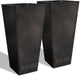 Worth 2 Pack 28" Tall Large Metal Planter, Tapered Steel Flower Pots with Insert Plate with Drain Holes & Air Vents for Indoor or Outdoor Use, Black