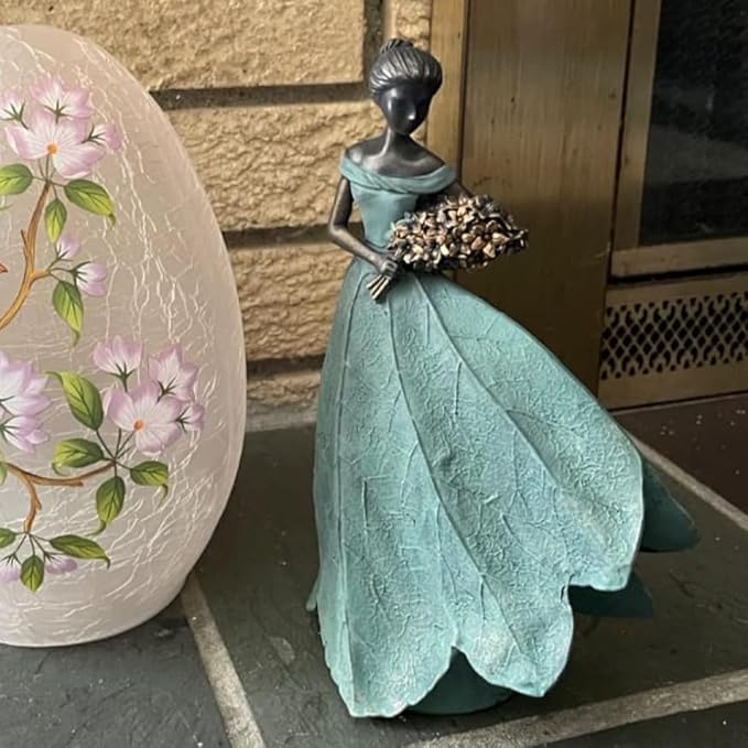 Guichifun Fairy Statue Collection Home Decoration - Leaf Angel Girls Resin Home Garden Patio Decor Memorial Gift for Mom Outside or Inside Outdoor Yard Decorations Figurines 7.5 x 4.5 x 11.5 Inch