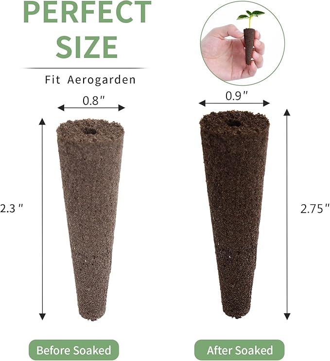 80 Pack Grow Sponges, Seed Pods Replacement Root Growth Sponges Compatible with AeroGarden, Moldy-Free, Kit with 10 Pod Labels for Hydroponic Indoor Garden System