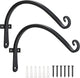 FEED GARDEN 2 Pack 12 Inch Hanging Plant Bracket Wall Hooks Decorative Plant Hangers for Outdoor Hanging Bird Feeders, Wind Chimes, Plant Baskets, Black