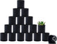 D'vine Dev 18 Pack 2.5 Inch Mini Plastic Plant Pots, Small Garden Planters for Plant with Drainage Holes and Saucers, Black Color, 74-Y-B-5