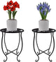 TLBTEK 2 pcs 10 inch Round Indoor Planter Stand,Metal Plant Stands Outdoor ,Modern Flower Pot Stand Holder Rack Display for Home,Kitchen,Patio,Garden, Corner, Balcony and Bedroom