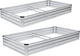 G GOOD GAIN 8x4x1ft Galvanized Raised Garden Bed, Heavy-Duty Metal Planter Boxes Outdoor for Vegetables Flowers Herbs, Silver(2 Pack)