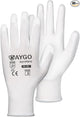 KAYGO Safety Work Gloves PU Coated-60 Pairs,KG11P Seamless Knit Glove with Polyurethane Coated Smooth Grip on Palm&Fingers, for Men and Women, Ideal for General Duty Work (X-Large, White)