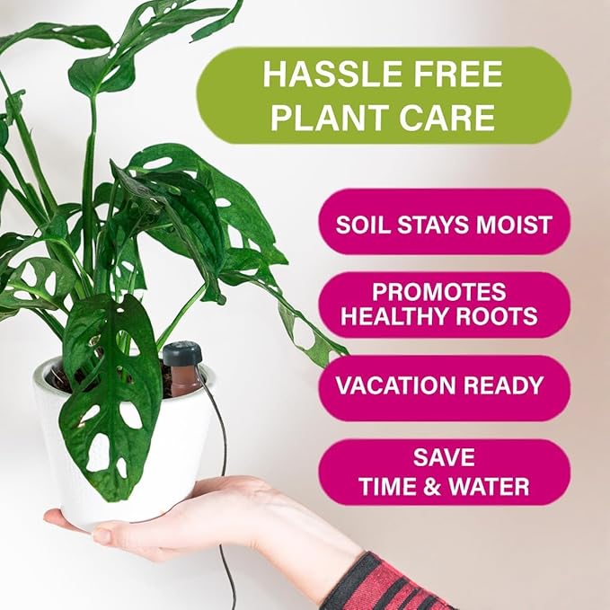 Blumat Classic Self-Watering Stakes - Automatic Drip Irrigation System for Indoor Plant Watering & Outdoor - Water Drip Solution for Potted Plants - Slow Release Stakes, 3 Pack, wo Adapter