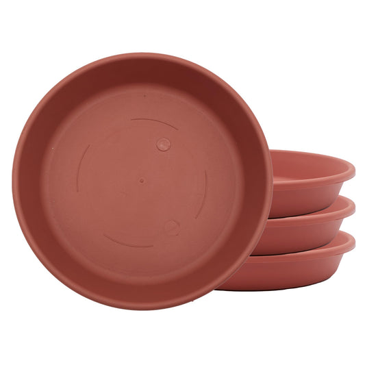 The HC Companies Classic Round Planter Pot, 6 Inch, Clay, 4-Pack