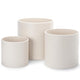 D'vine Dev 8 Inch 10 Inch 12 Inch, Set of 3 Plastic Planter Pots for Plants with Drainage Hole and Seamless Saucers, Oatmeal, X-Large, 74-V-H-5