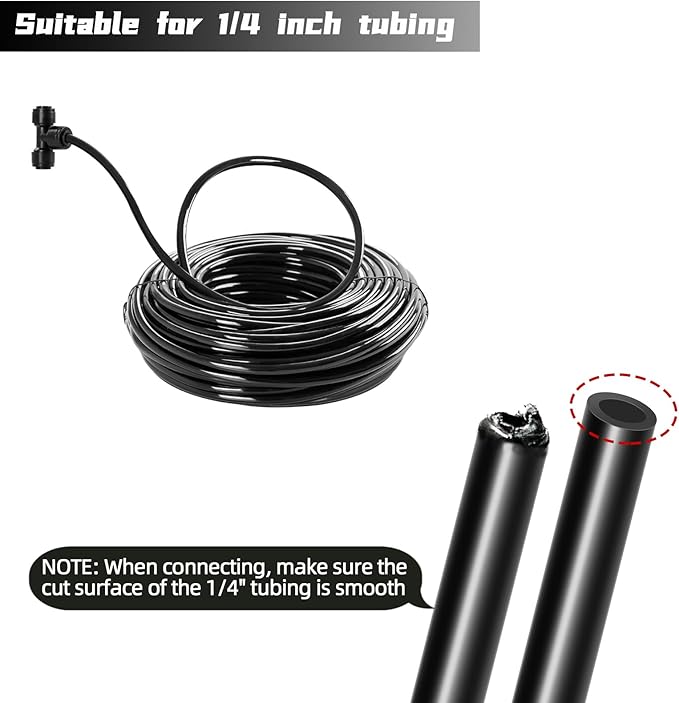 45 Pack Quick Connect 1/4" Drip Tubing Irrigation Fittings Kit Universal 1/4'' Drip Irrigation Tubing Connectors Leak Free Fitting Set Includes 10 Tee 10 Coupling 10 Elbow 10 End Cap 5 Shut Off Valve