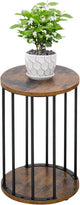 Leinade Plant Stand Indoor,small plant stool,Flower Pot Corner stand holder,Mid Century Heavy Duty Metal Tall Home Decor,Modern Round End Table,Small Rustic Display Stand for Living Room,Bedroom(Brown,18In)